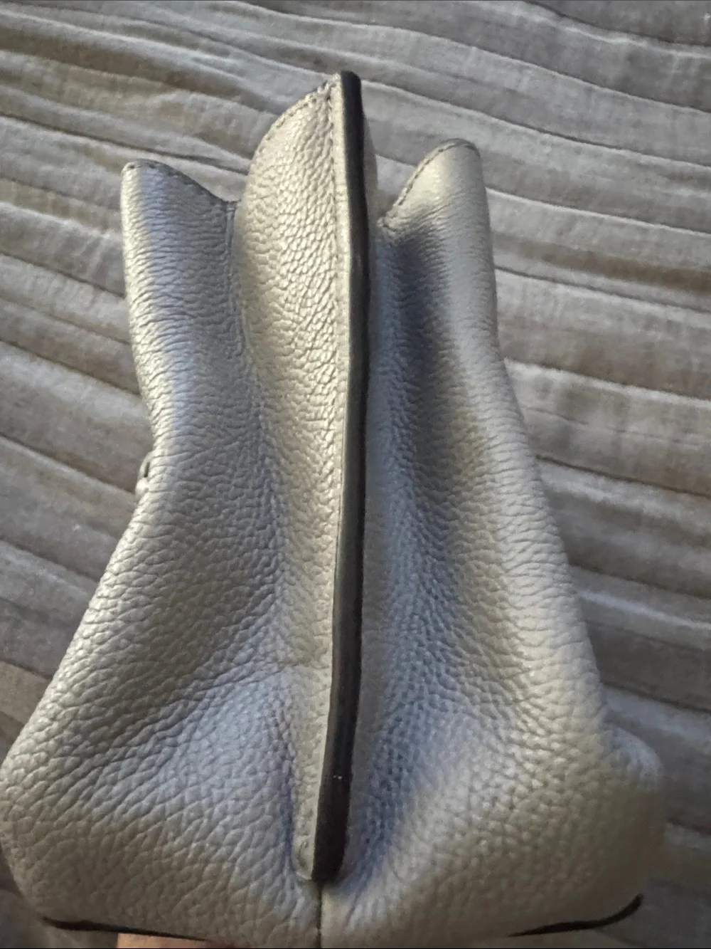 Michael Kors Gray Leather Chain-Handle Shoulder Bag